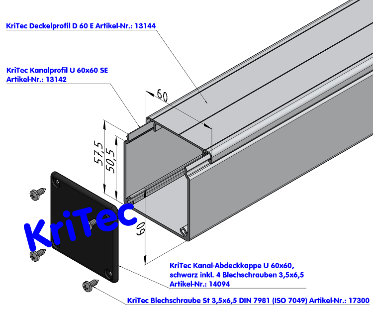 KriTec Kanalprofil U 60x60 SE