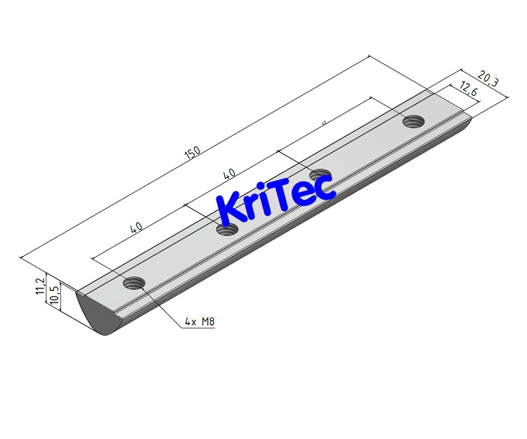KriTec Nutenstein 12 St mit Steg 4x M8 L=150mm