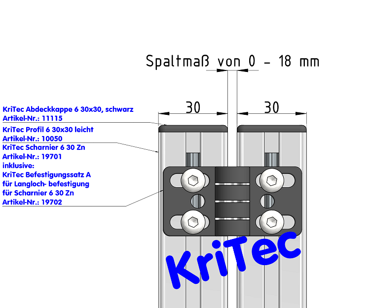 KriTec Scharnier 6 30 Zn