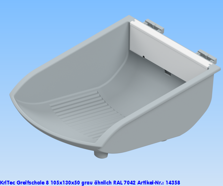 KriTec Greifschale 8 105x130x50 grau ähnlich RAL 7042