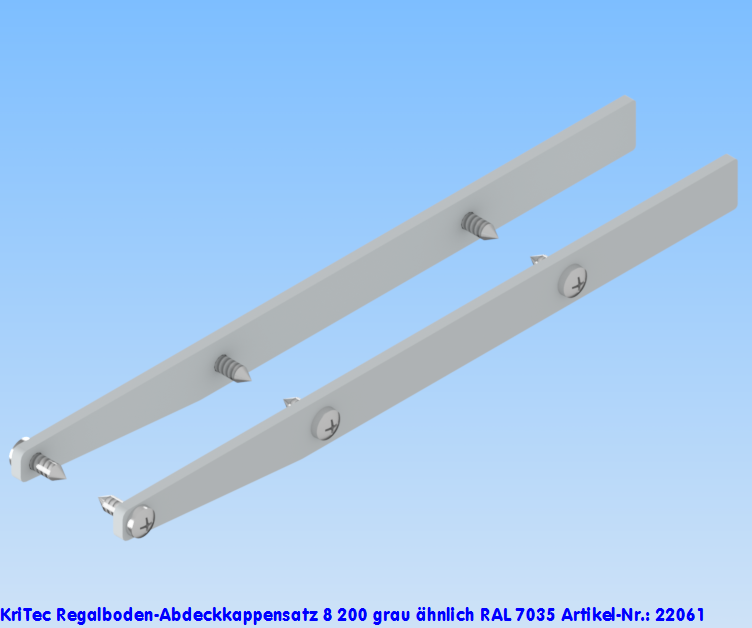 KriTec Regalboden-Abdeckkappensatz 8 200, grau ähnlich RAL 7035
