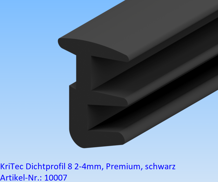 KriTec Dichtprofil 8 Raster 40, 2-4mm, Premium, schwarz