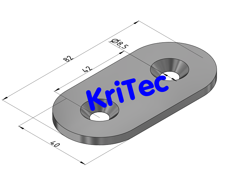 KriTec Lasche 8 D40/D40 Stahl mit Befestigungssatz