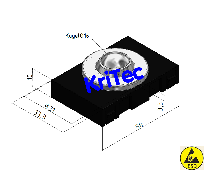 KriTec Kugelrolleneinsatz ESD D28