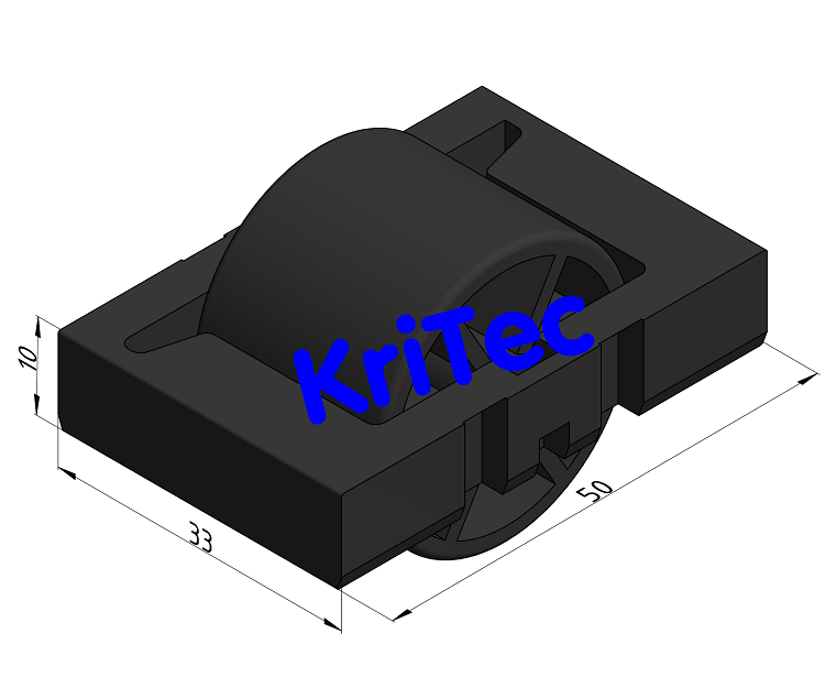 KriTec Rolleneinsatz D30, schwarz ähnlich RAL 9005