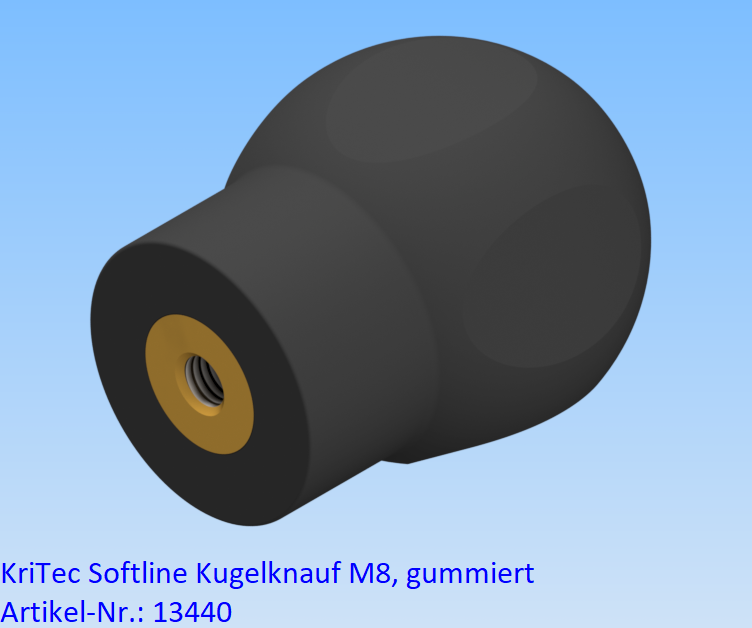 KriTec Softline Kugelknauf M8, gummiert