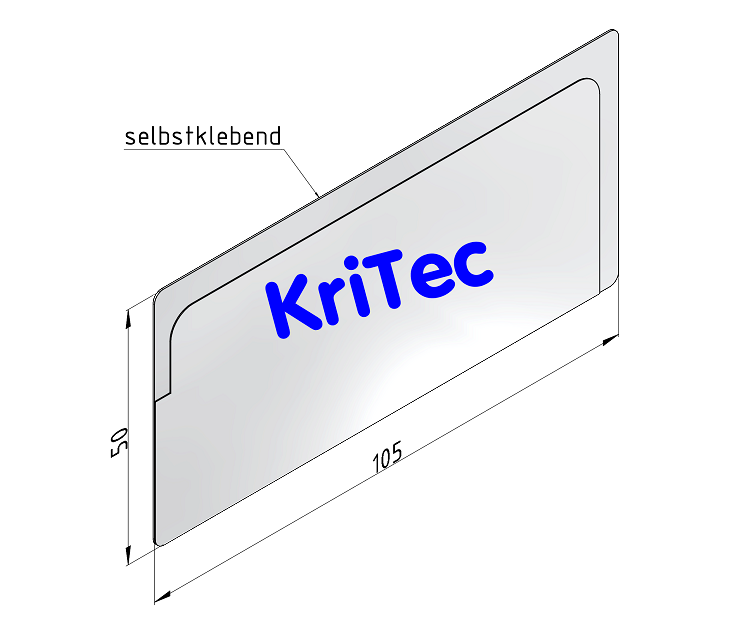 KriTec Etikettenträger, selbstklebend, oben offen, 50x105mm