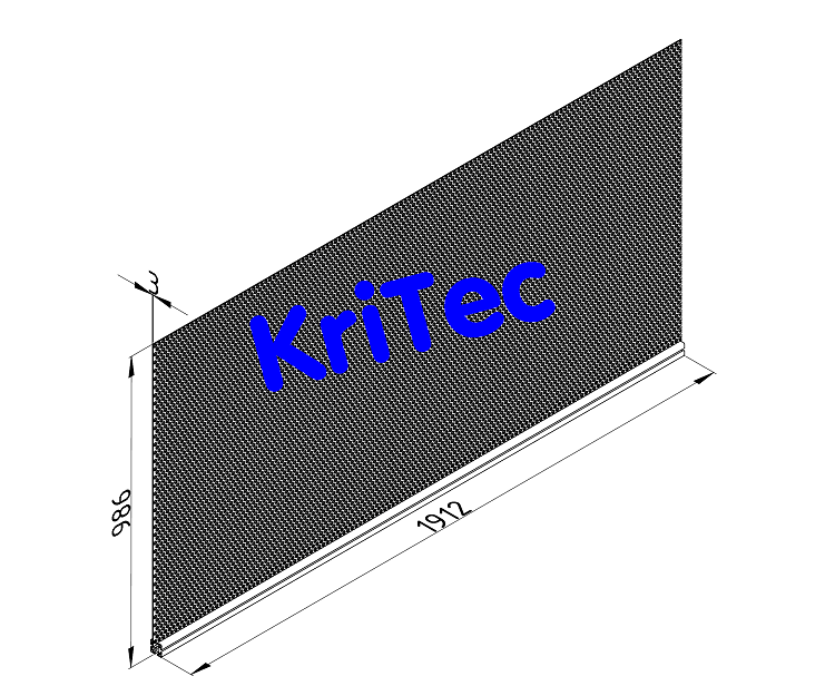 KriTec Set Rückwand Alu Lochblech Ø10 T=3mm für Montagetisch, Breite = 2000mm