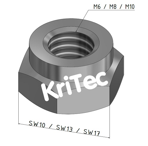 KriTec Stop-Muttern, selbstsichernd, DIN 985, Stahl verzinkt