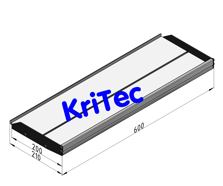 KriTec Regalboden 8 200-600 mit Bordkante St, schwarz