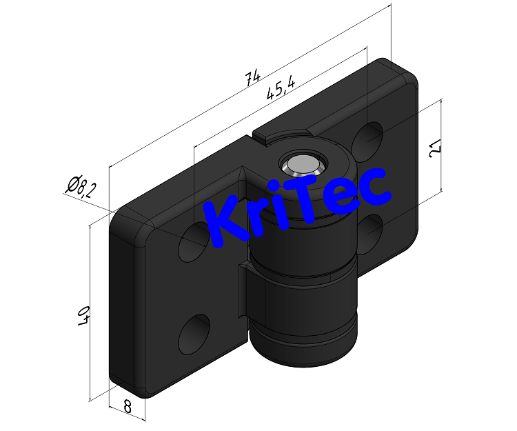 KriTec Scharnier 10 40 Zn vertikal