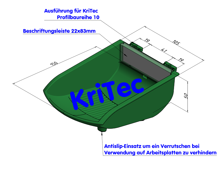 KriTec Greifschale 10 105x130x50 signalgrün ähnl. RAL 6032