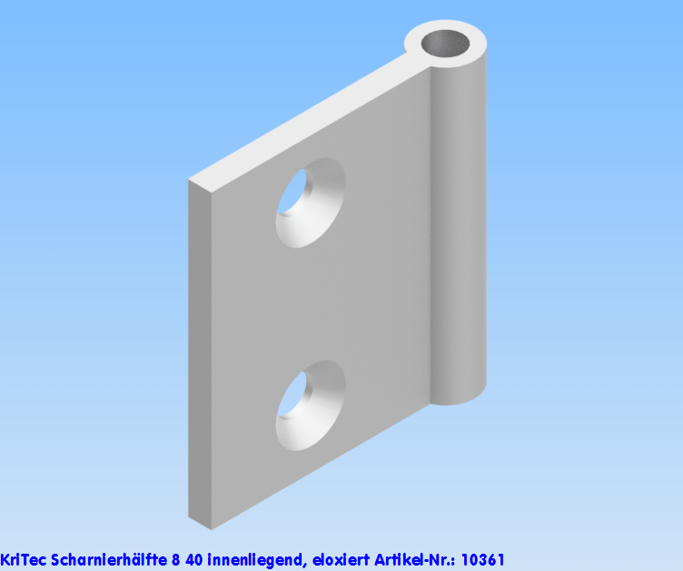 KriTec Scharnierhälfte 8 40 innenliegend, eloxiert