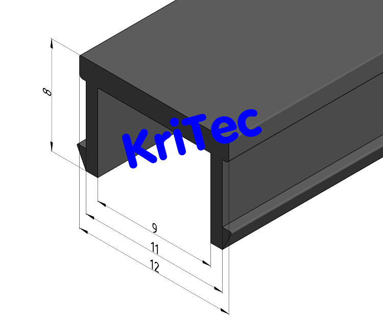 KriTec Abdeckprofil 10 PP schwarz