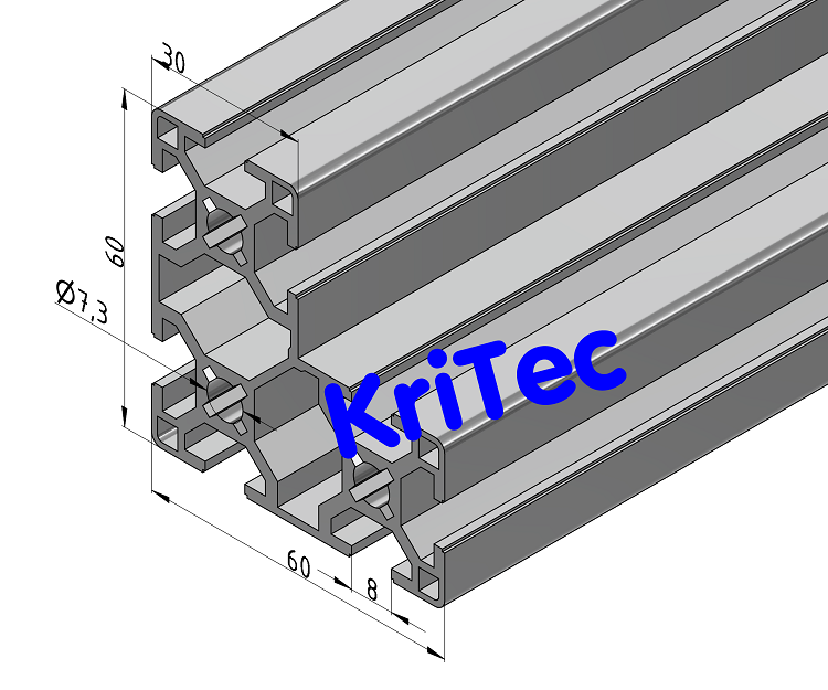 KriTec Winkelprofil 8 W60x60x30