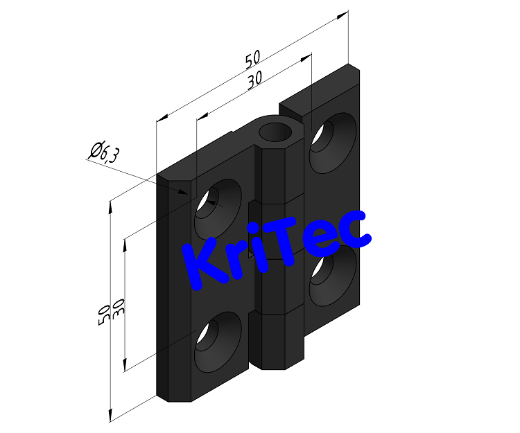 KriTec Scharnier 8 Raster 30 50x50 Zn