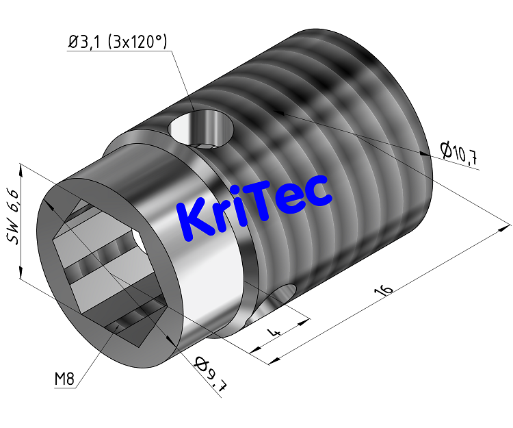 KriTec Gewinde-Schneidhülse 10 St M8 verzinkt zur Reduzierung des Profil-Kernloches auf M8