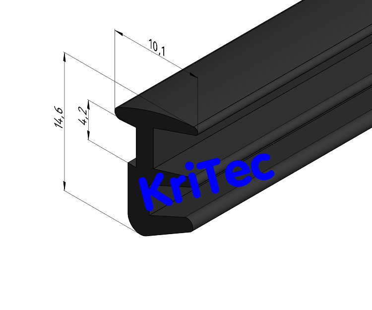 KriTec Dichtprofil 8 Raster 40, 2-4mm, schwarz
