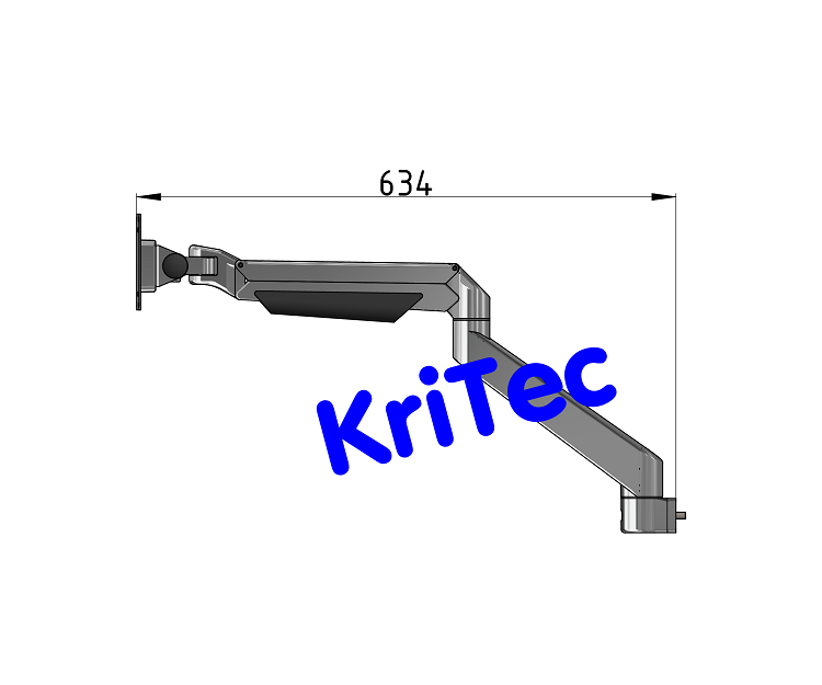 KriTec Monitorarm, höhenverstellbar 5 Gelenke, Premium