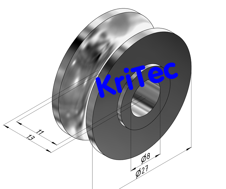KriTec Laufrolle D10 Rundschliff