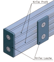 KriTec Lasche 10 90x45x5 Stahl, schwarz pulverbeschichtet
