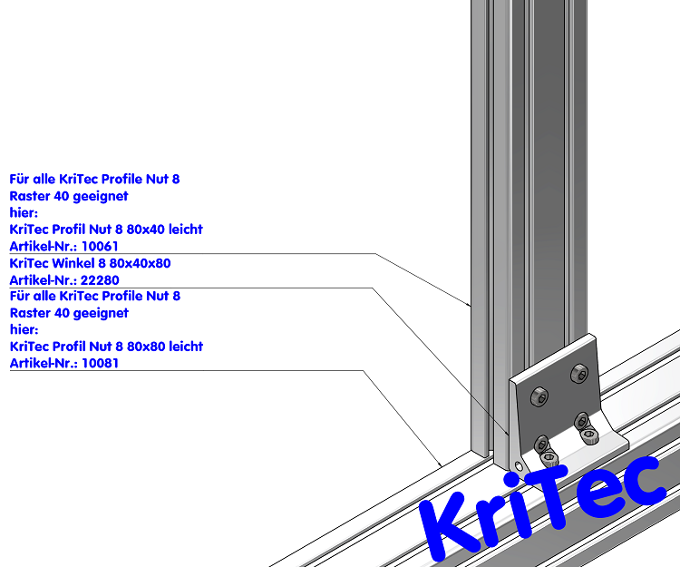 KriTec Winkel 8 80x40x80
