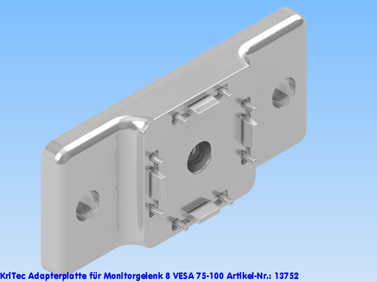 KriTec Adapterplatte für Monitorgelenk 8 VESA 75-100