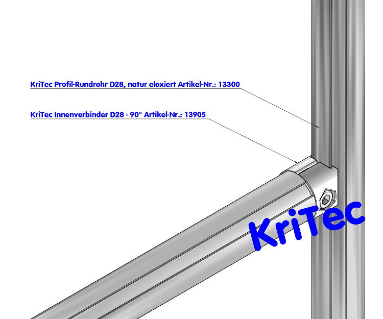 KriTec Innenverbinder D28 - 90°