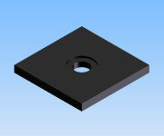 KriTec Druckplatte 100x100x10 Stahl brüniert für Bodenhülse M32