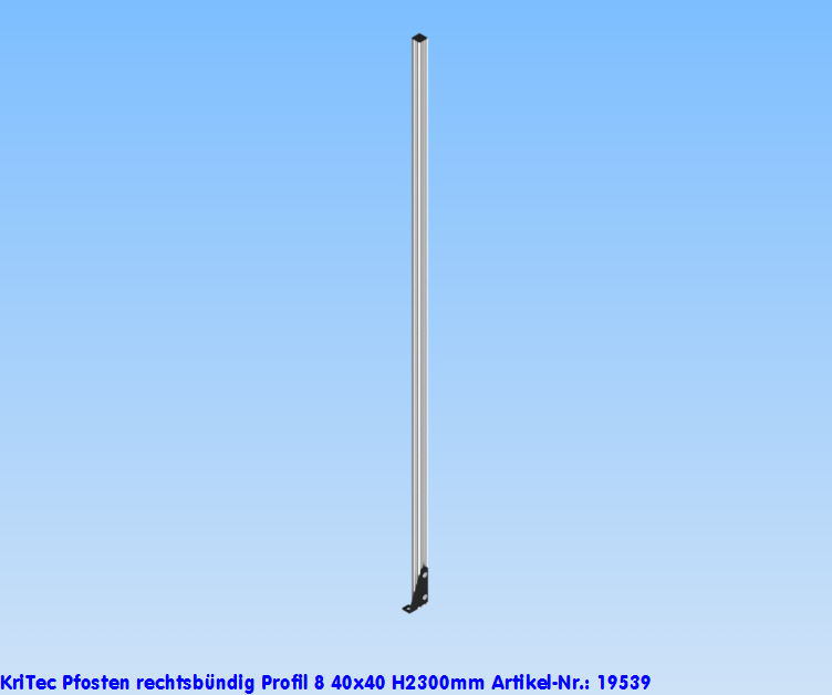 KriTec Pfosten rechtsbündig Profil 8 40x40 H2.300mm