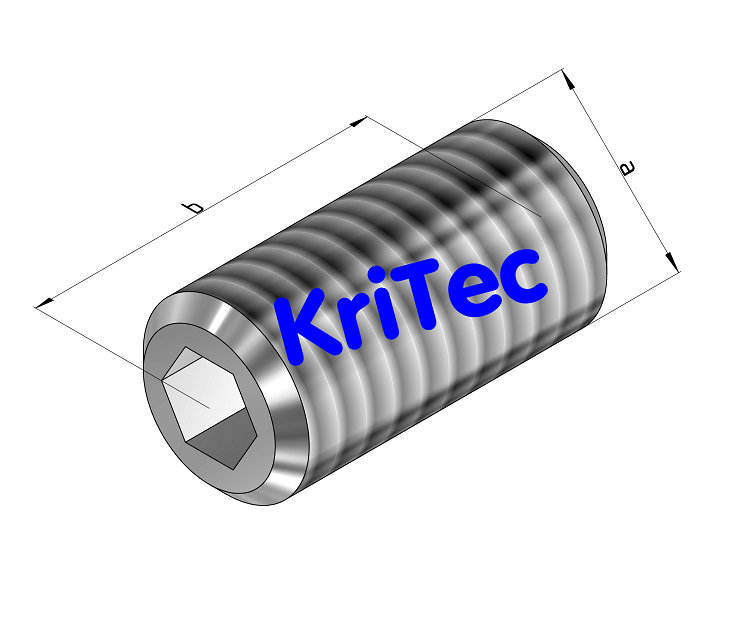 KriTec Gewindestifte ISO 4026 (DIN 913) verzinkt mit Innensechskant und Kegelkappe