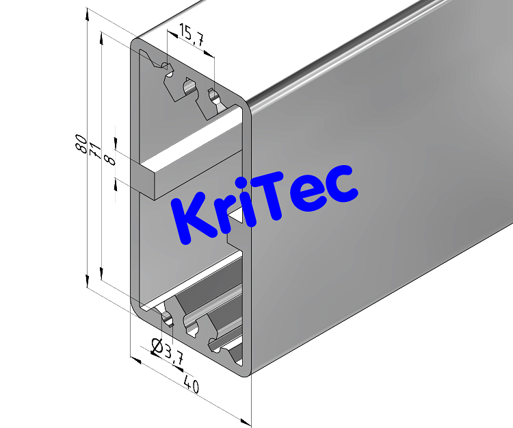 KriTec Teleskop-Profil 8 80x40, natur