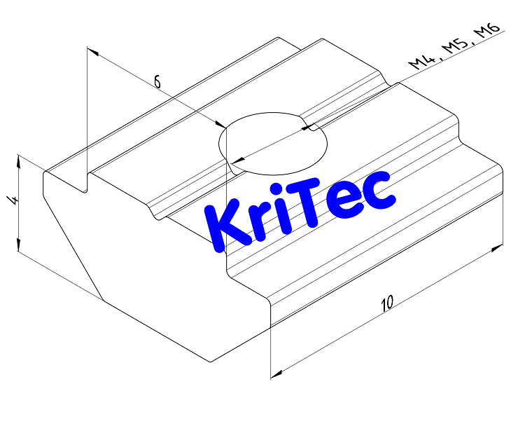KriTec Nutenstein 6 Raster 20 St mit Steg