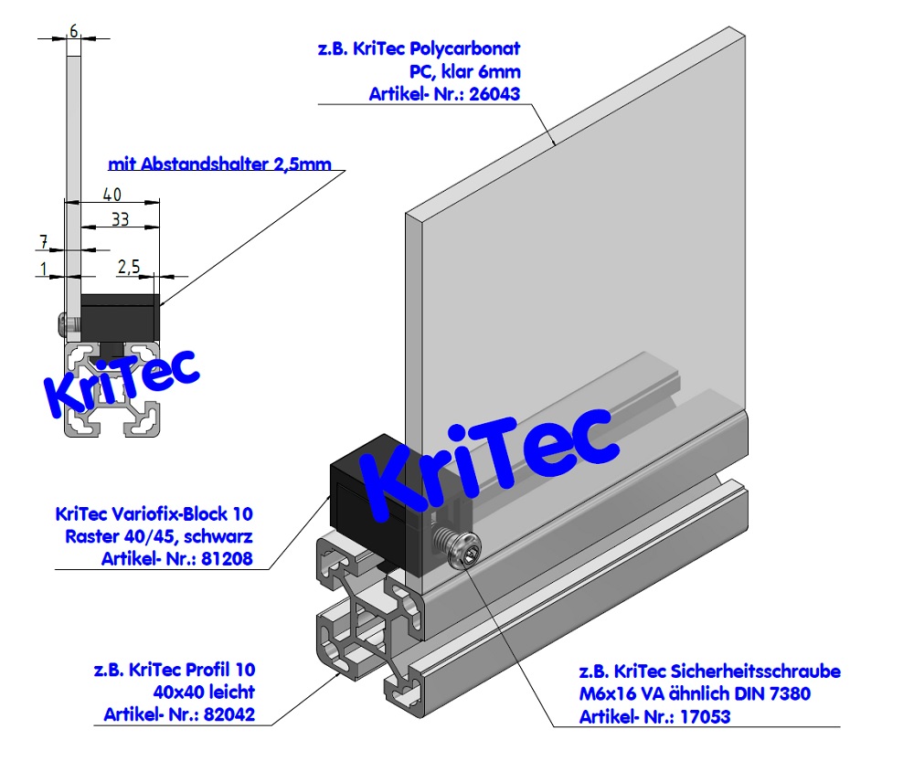KriTec Polycarbonat PC, klar (Makrolon)