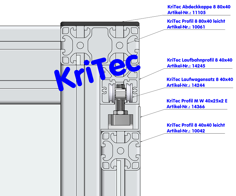 KriTec Laufwagensatz 8 40x40