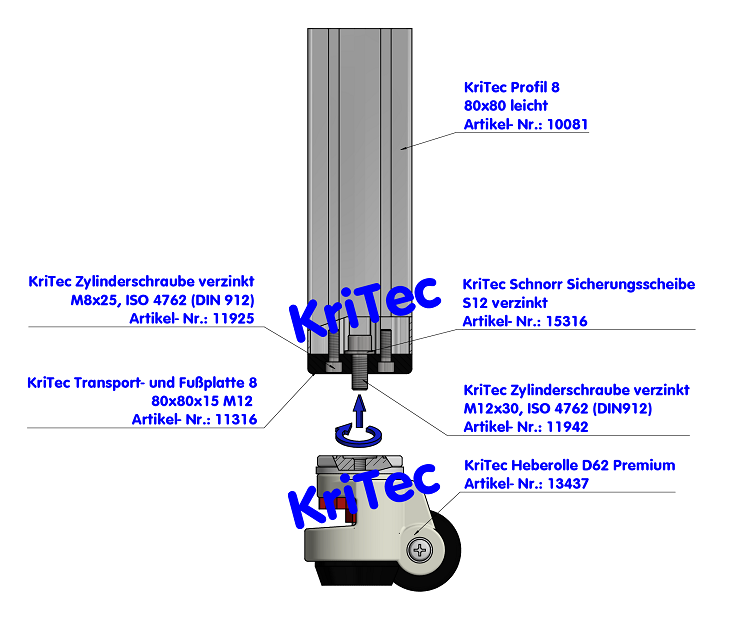 KriTec Zylinderschrauben ISO 4762 (DIN 912) verzinkt