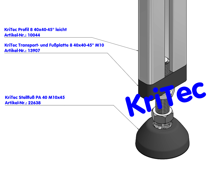 KriTec Profil 8 40x40-45° leicht