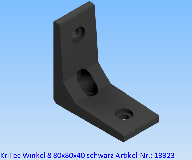 KriTec Winkel 8 80x80x40 schwarz
