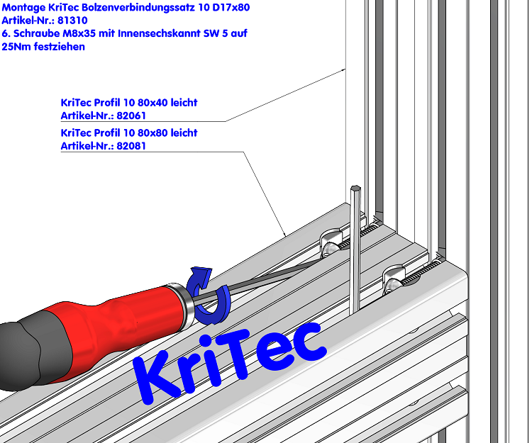 KriTec Bolzenverbindungssatz 10 D17x80