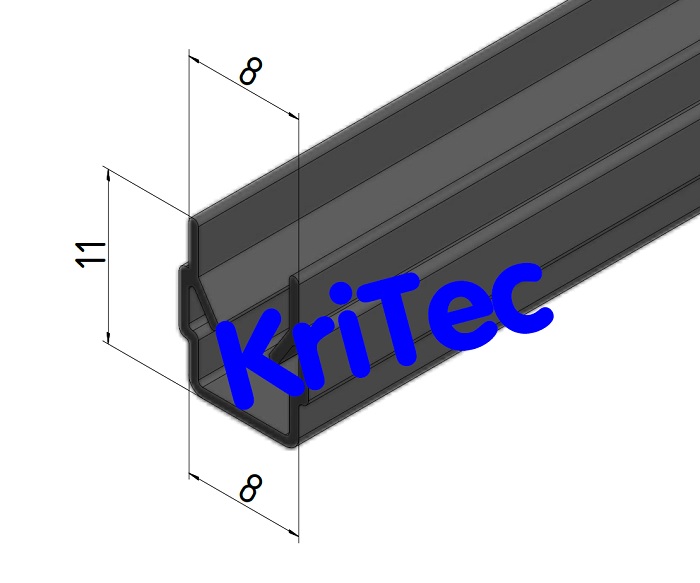 KriTec Abdeck- und Einfassprofil 8 Raster 40, grau