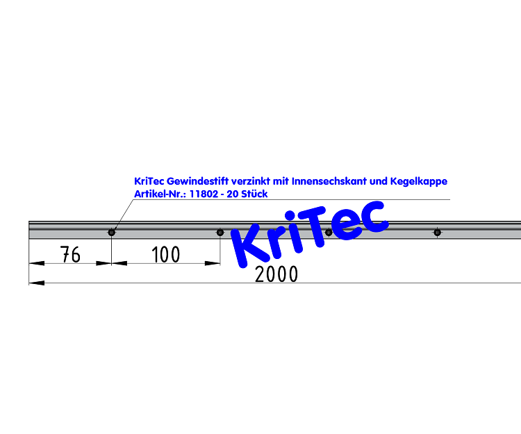 KriTec Winkelleiste 8 Al M6, natur