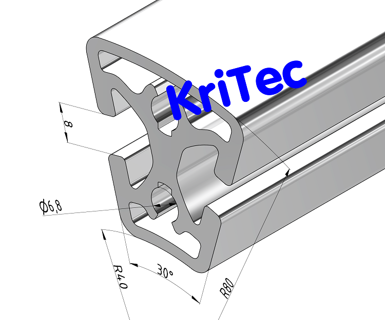 KriTec Profil 8 R40/80-30°