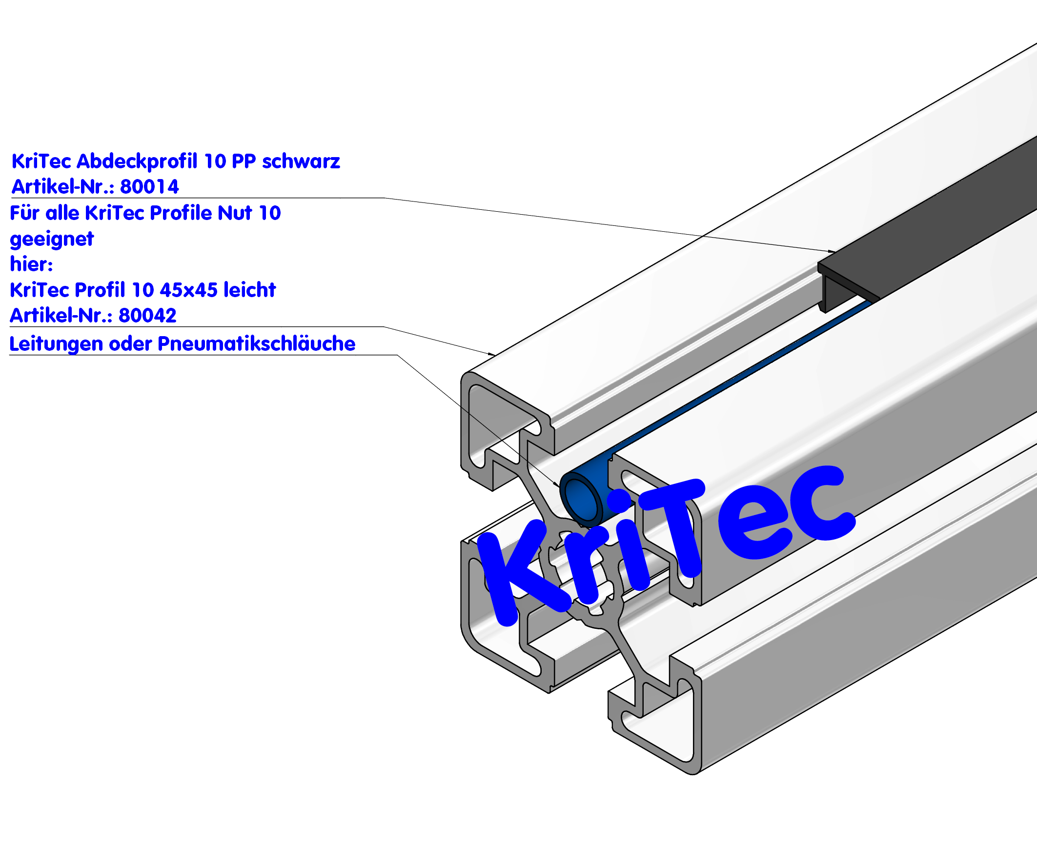 KriTec Abdeckprofil 10 PP schwarz