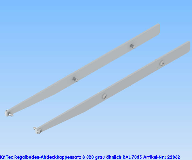 KriTec Regalboden-Abdeckkappensatz 8 320, grau ähnlich RAL 7035