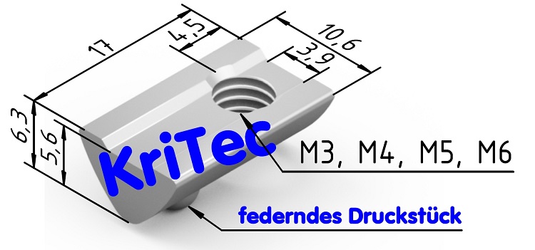 KriTec Nutensteine 6 Raster 30 ohne Steg