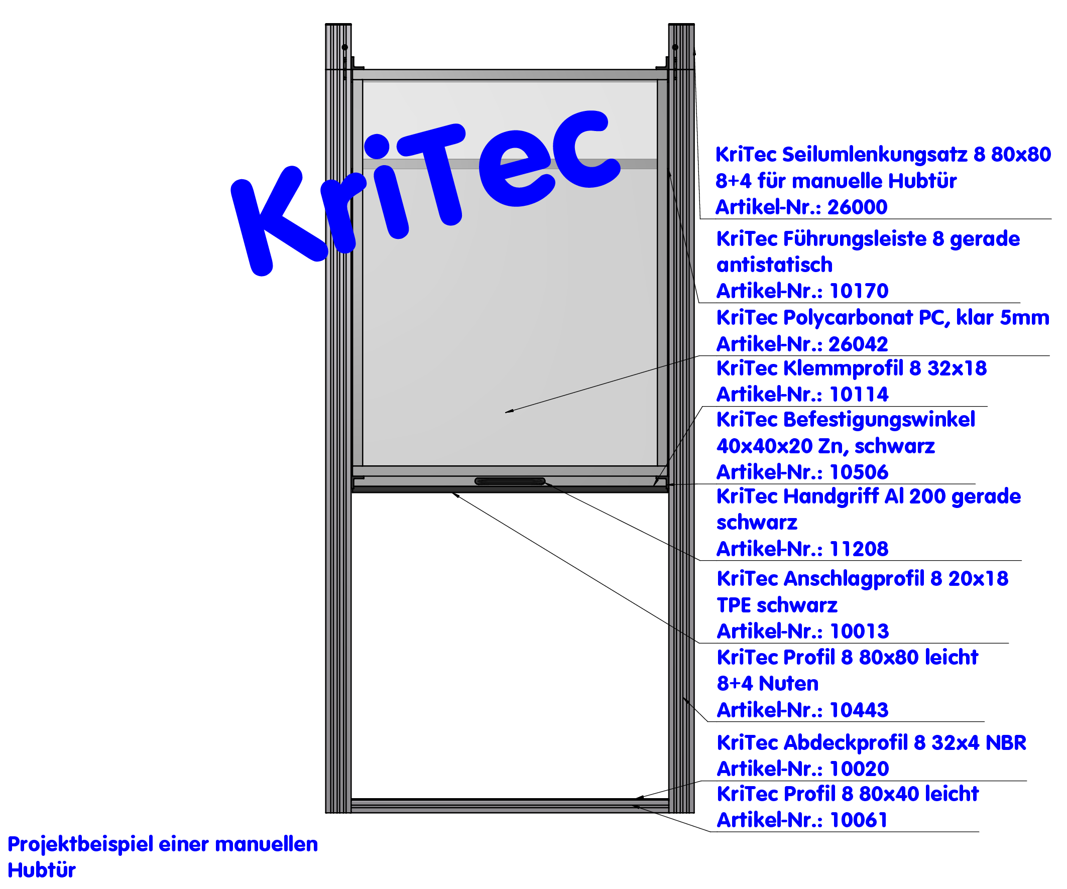 KriTec Befestigungswinkel 40x40x20 Zn, schwarz