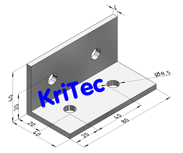 KriTec Aluminiumwinkel 8 40x40x80x4