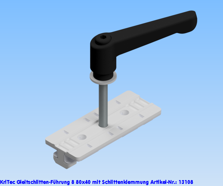 KriTec Gleitschlitten-Führung 8 80x40 mit Schlittenklemmung