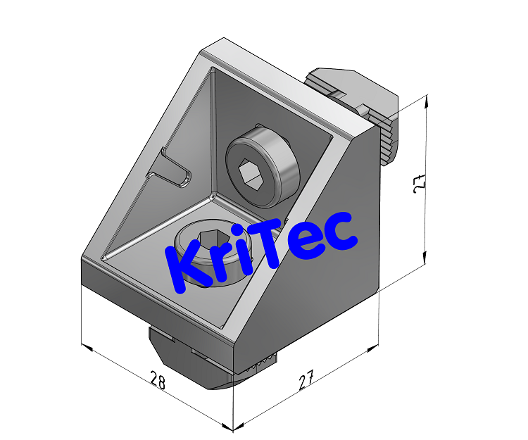 KriTec Winkelsatz 8 Raster 30, alufarbig