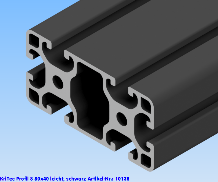KriTec Profil 8 80x40 leicht schwarz